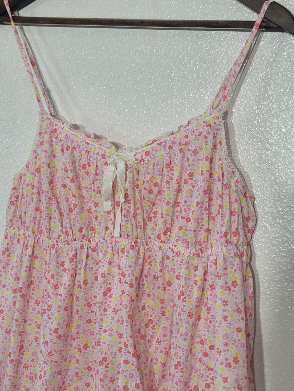 Victoria's Secret Floral Cotton Babydoll Chemise Nightgown Pink Large L Sleep - Picture 3 of 7